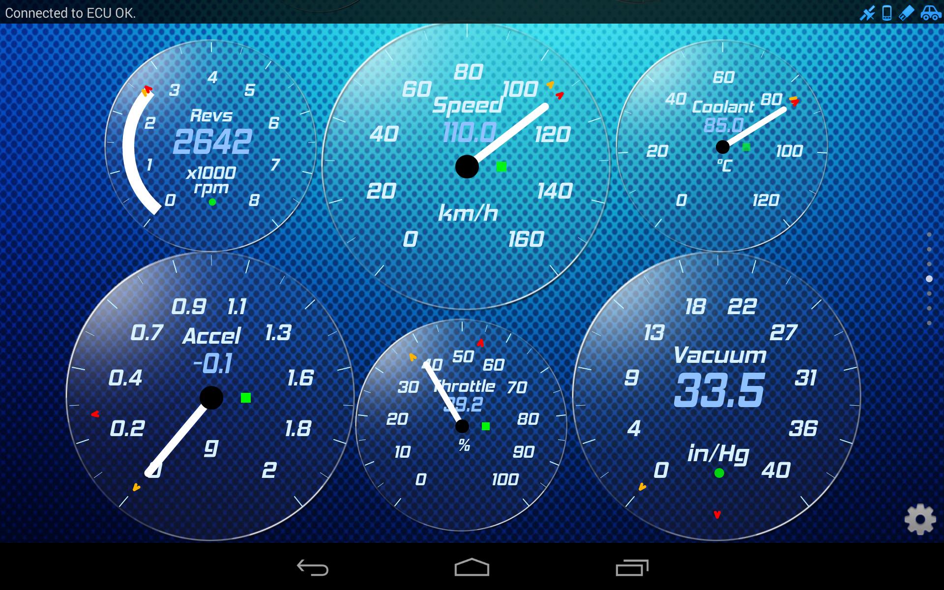 Torque Theme Gold Glass OBD 2