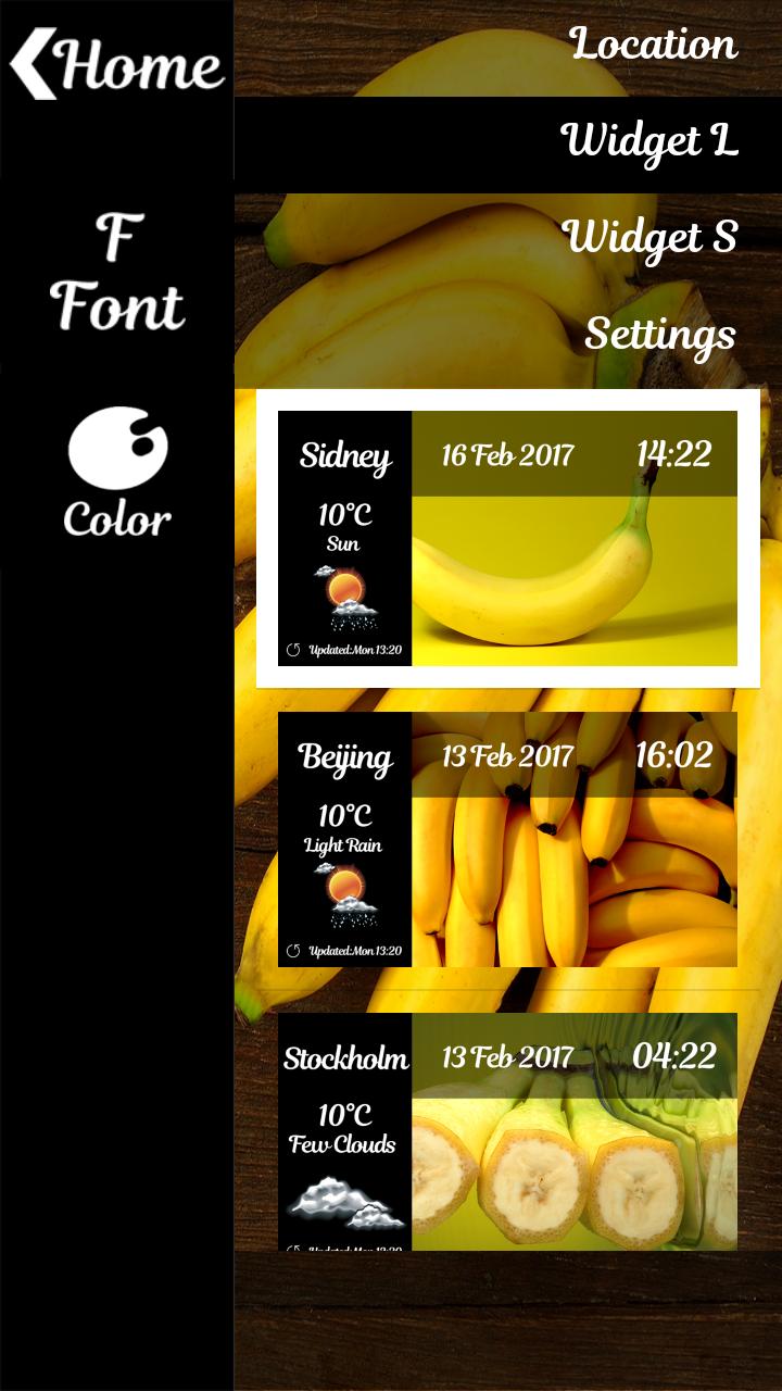 Banana Weather Widget