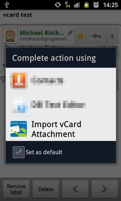 Import vCard Attachment DEMO