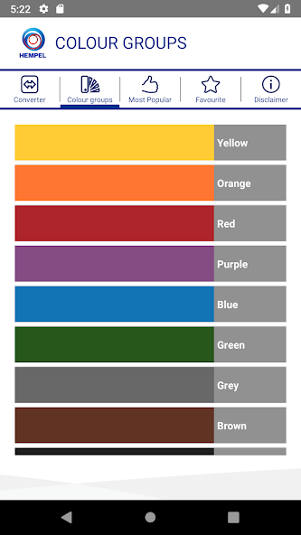 Hempel Colour Converter