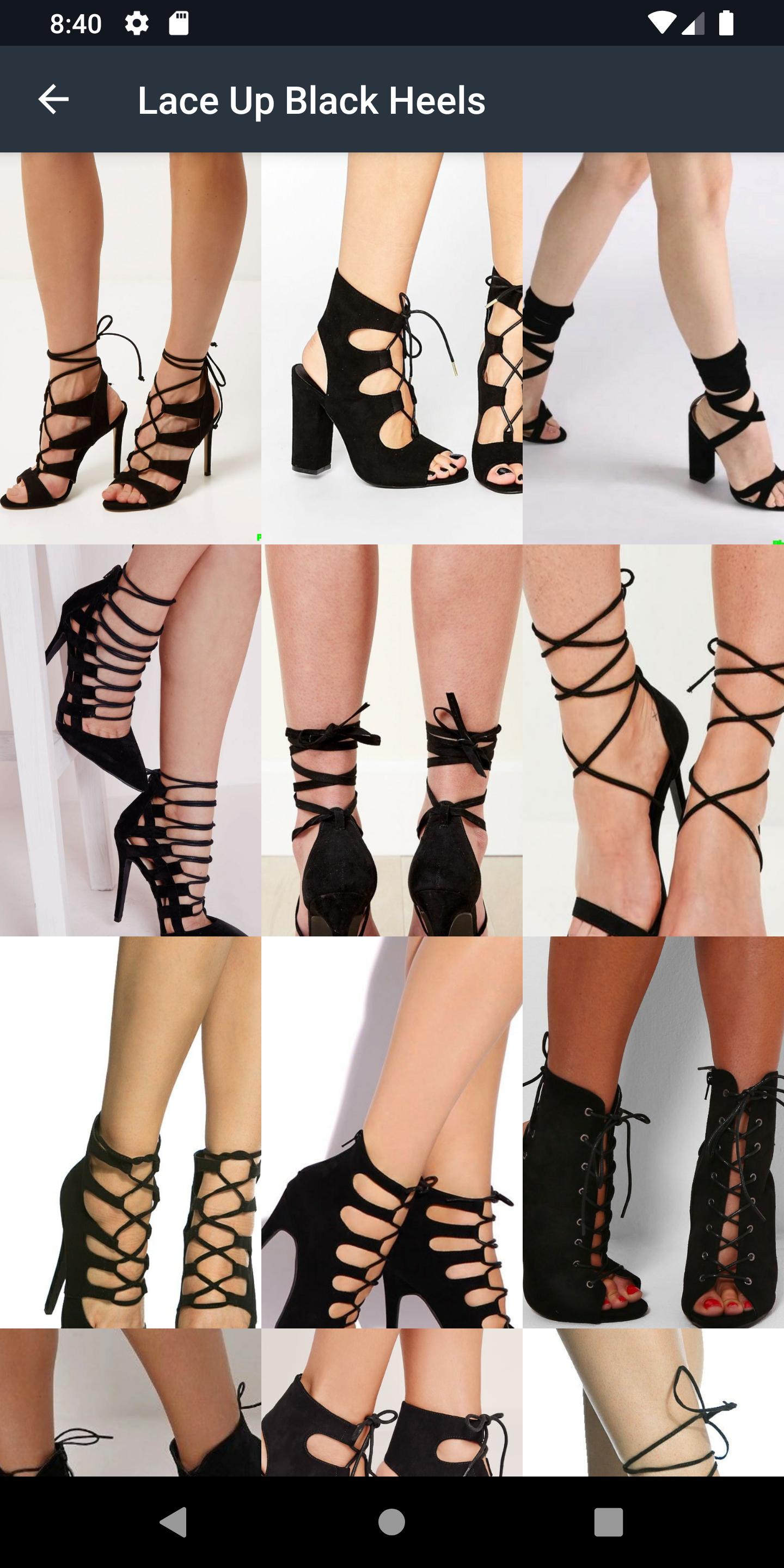 Lace Up Black Heels