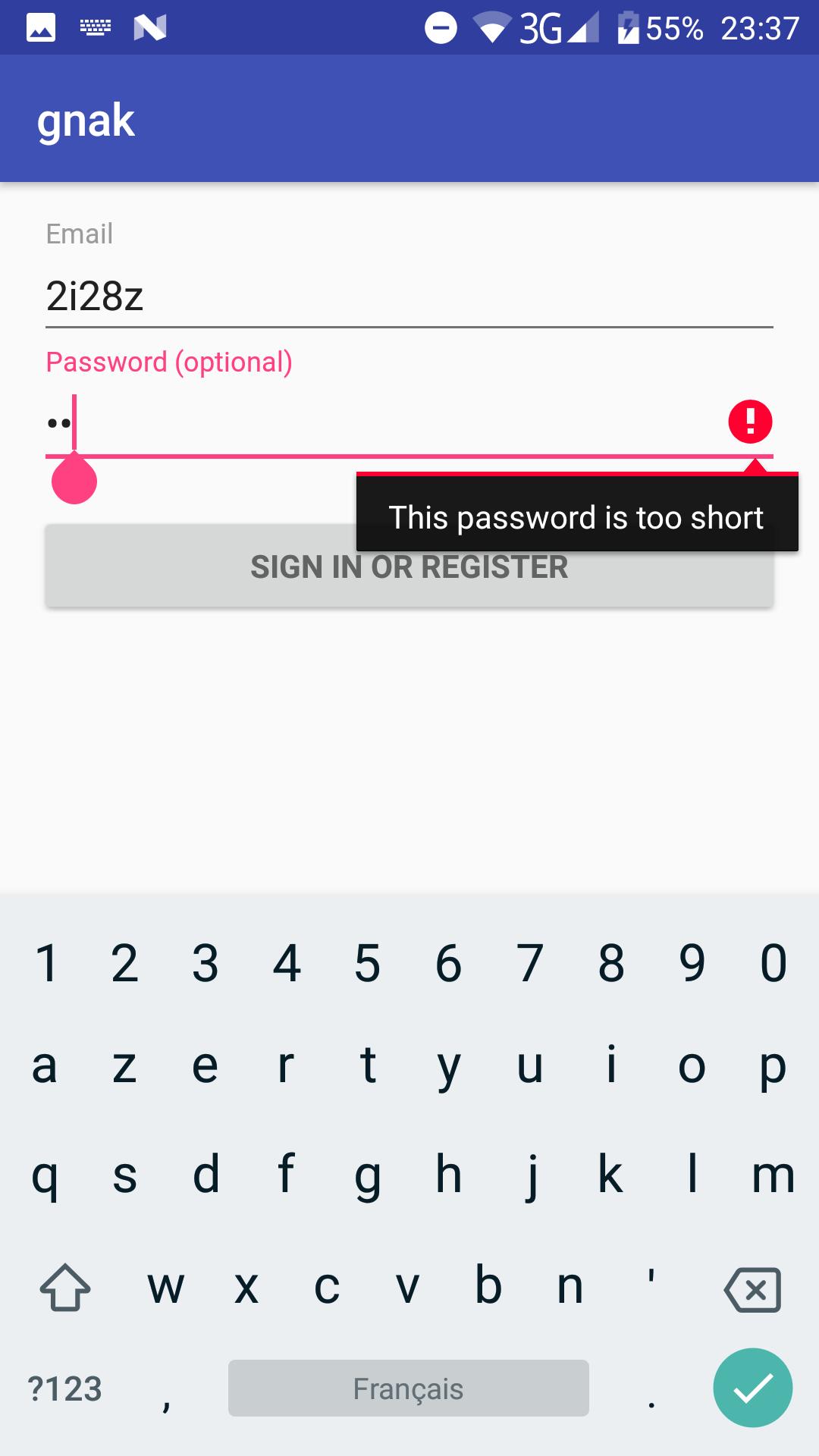 Email and Password Tester