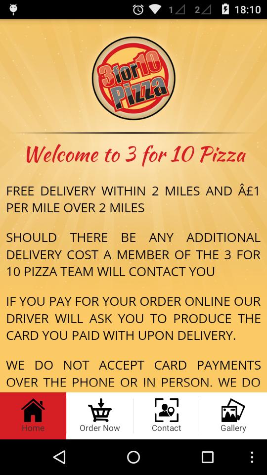 3 for 10 Pizza