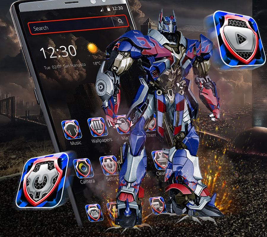 3D Blue Metal Robot Hero Theme