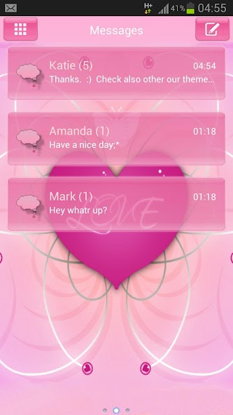 Romantic Theme GO SMS Pro