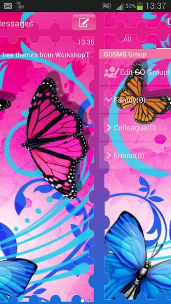 Theme Butterflies GO SMS Pro