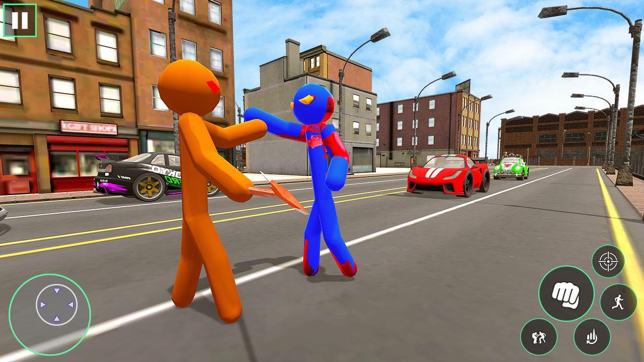 Rope Hero Blue Stickman Hero -