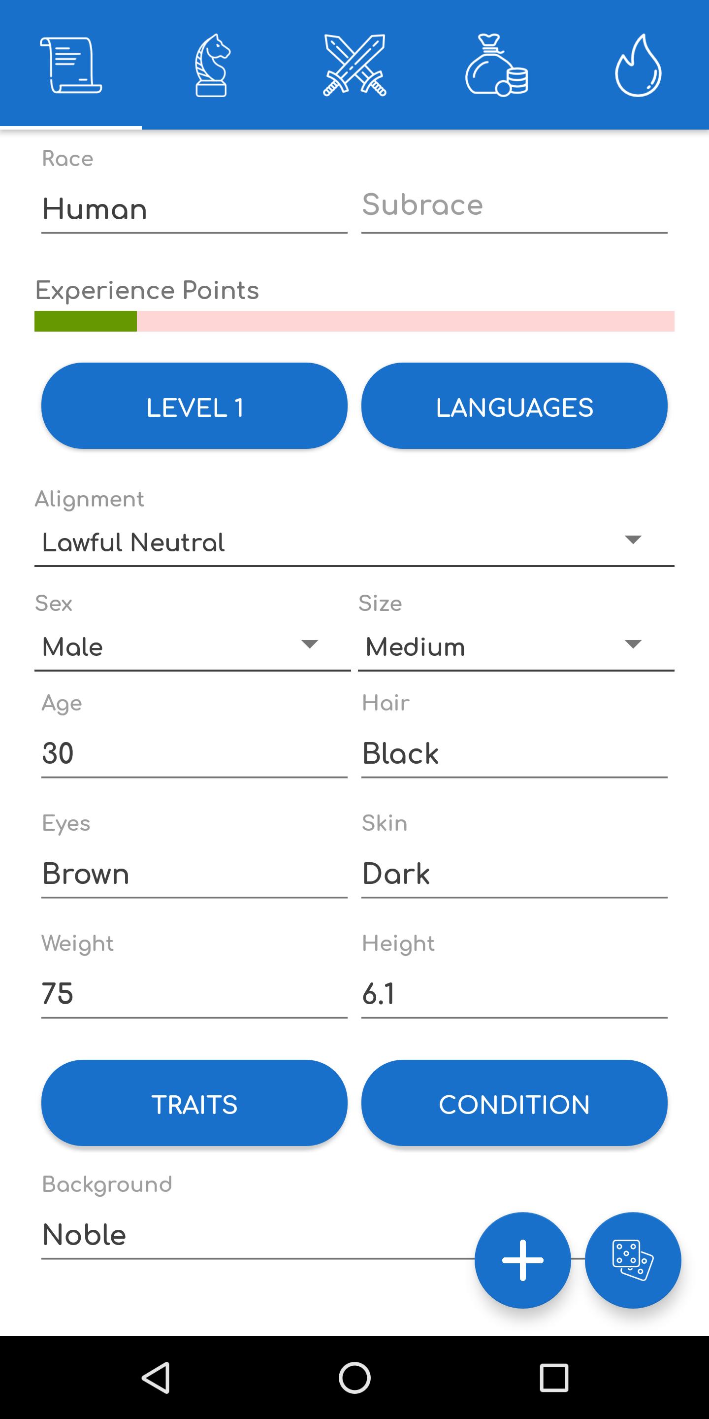 D20 - Dnd 5th Character Sheet
