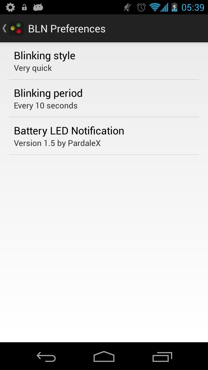 Battery LED Notification