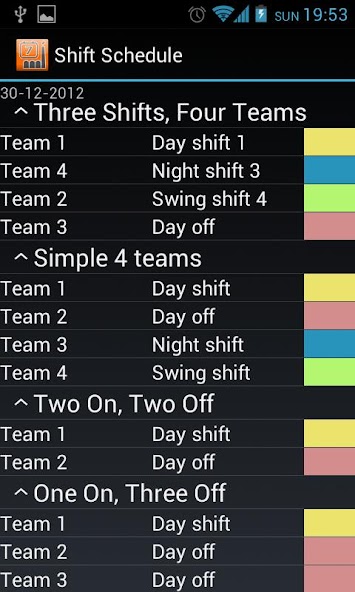 Shift Schedule