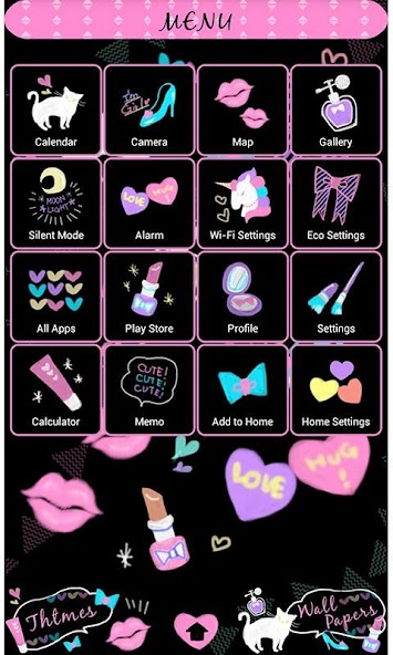 Cute Wallpaper Neon Kiss