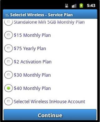 Selectel Wireless Plan Renewal