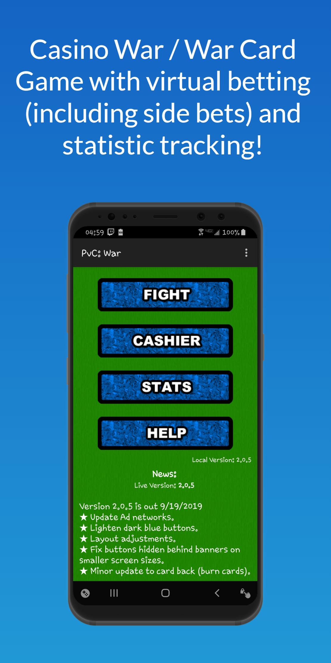 Casino War Card Game - PvC