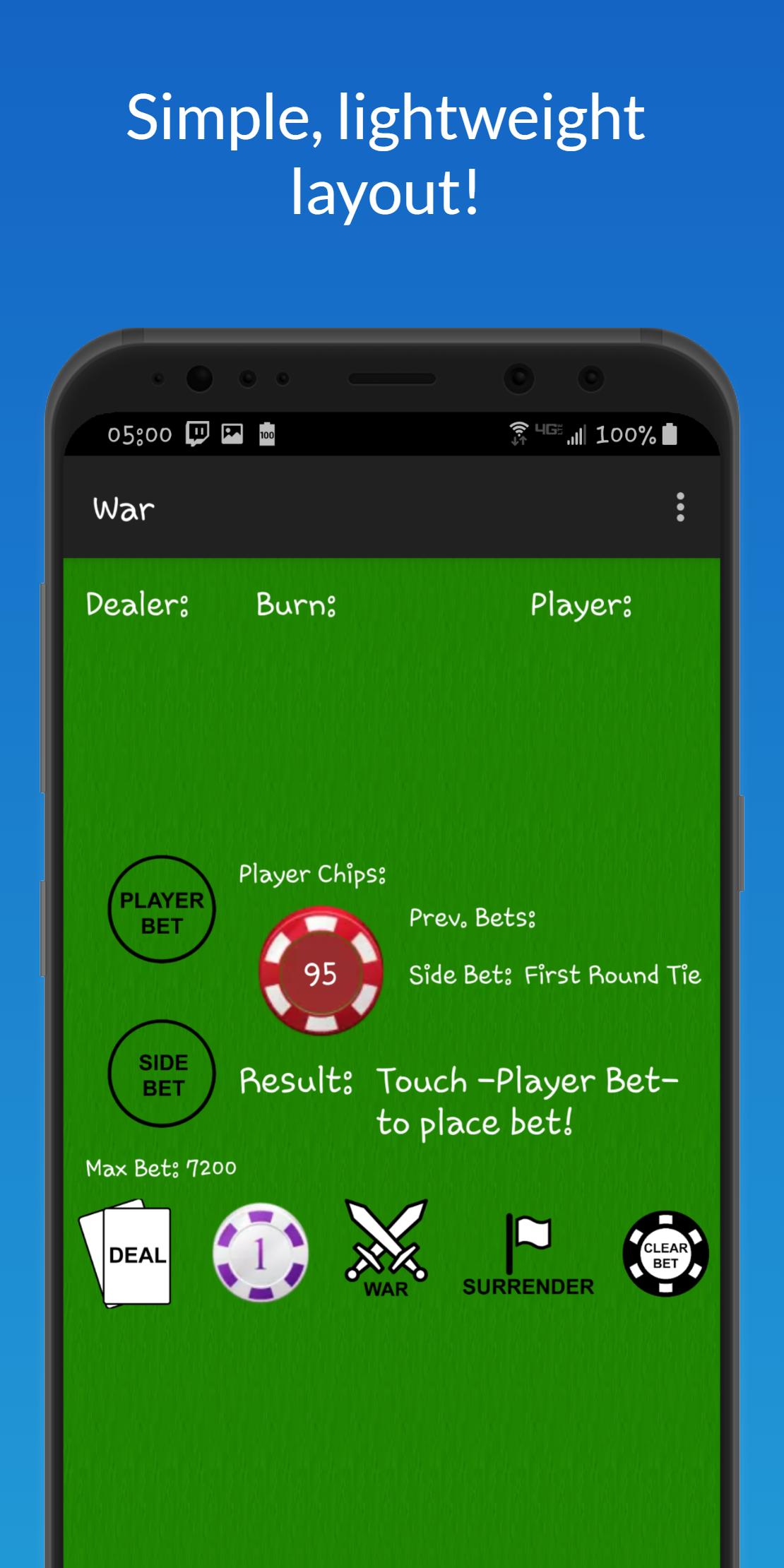 Casino War Card Game - PvC