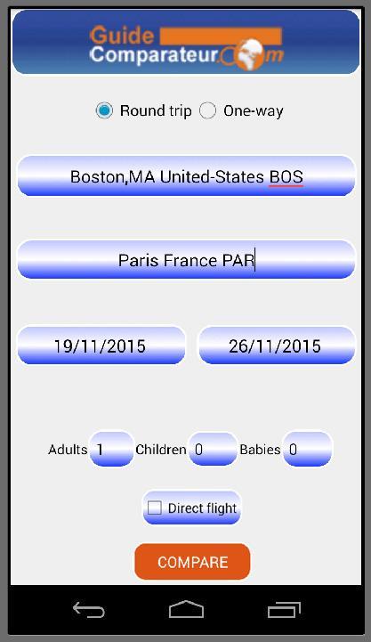 Compare Flight Airline tickets