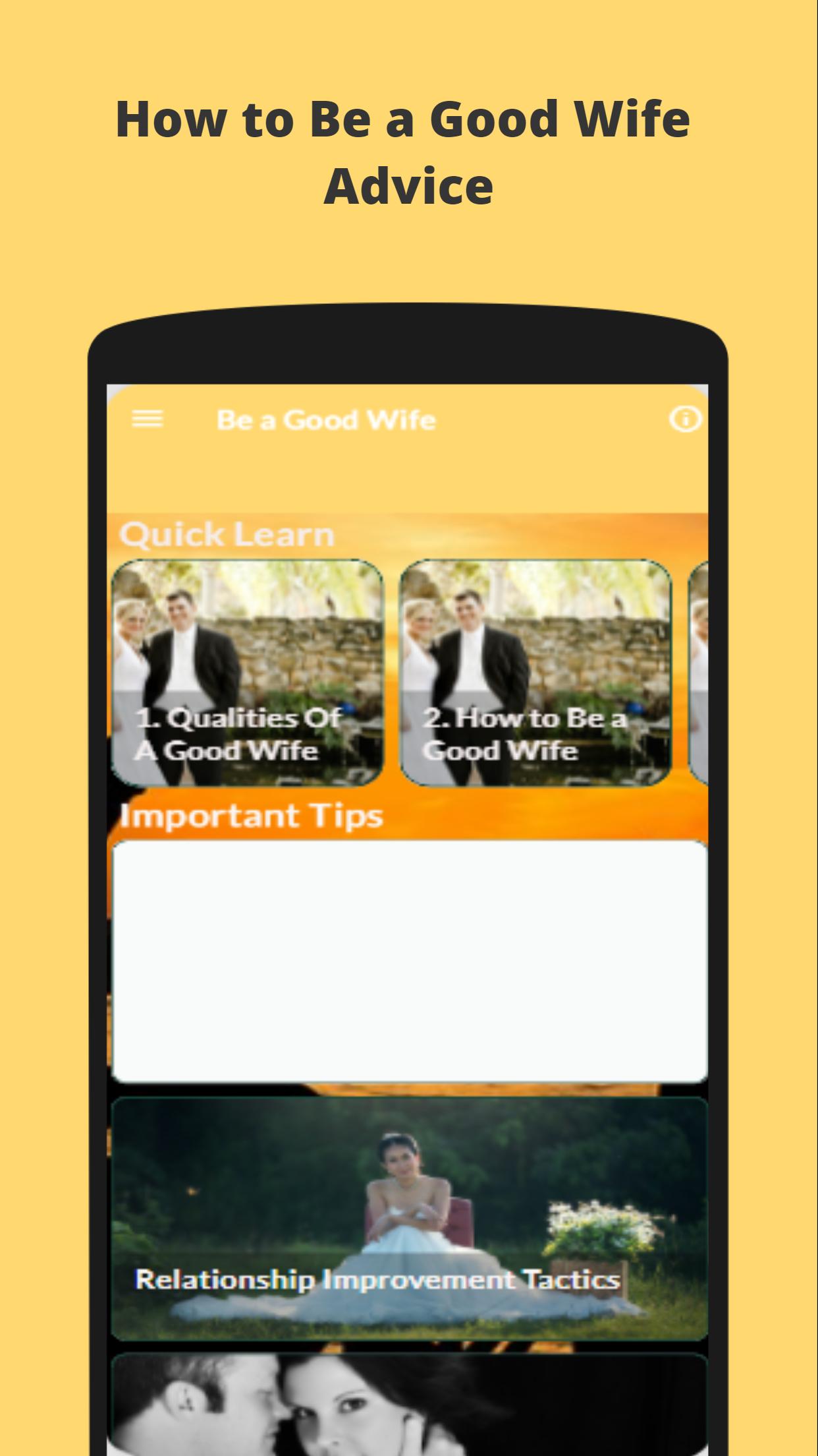 How to Be a Good Wife Advice