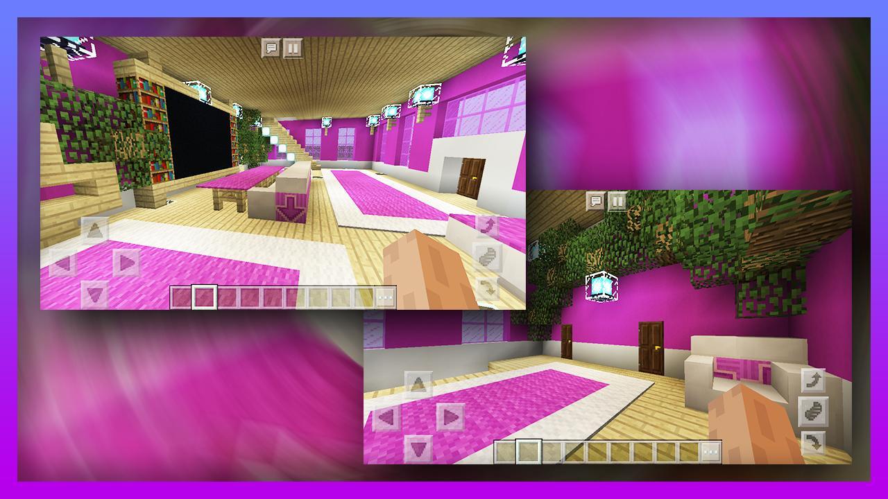 Pink Modern Mansion. Map for MCPE
