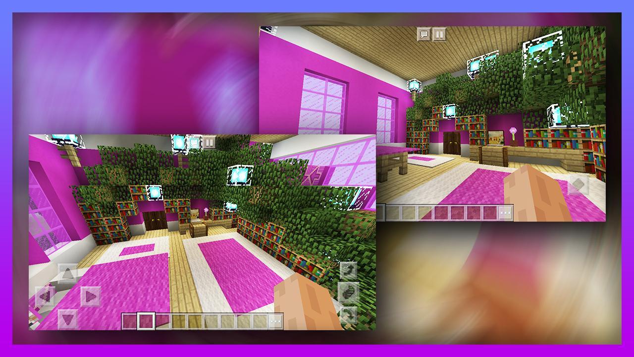 Pink Modern Mansion. Map for MCPE