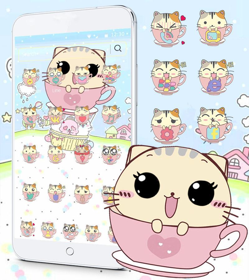 Kitty Love Cup Cat Theme