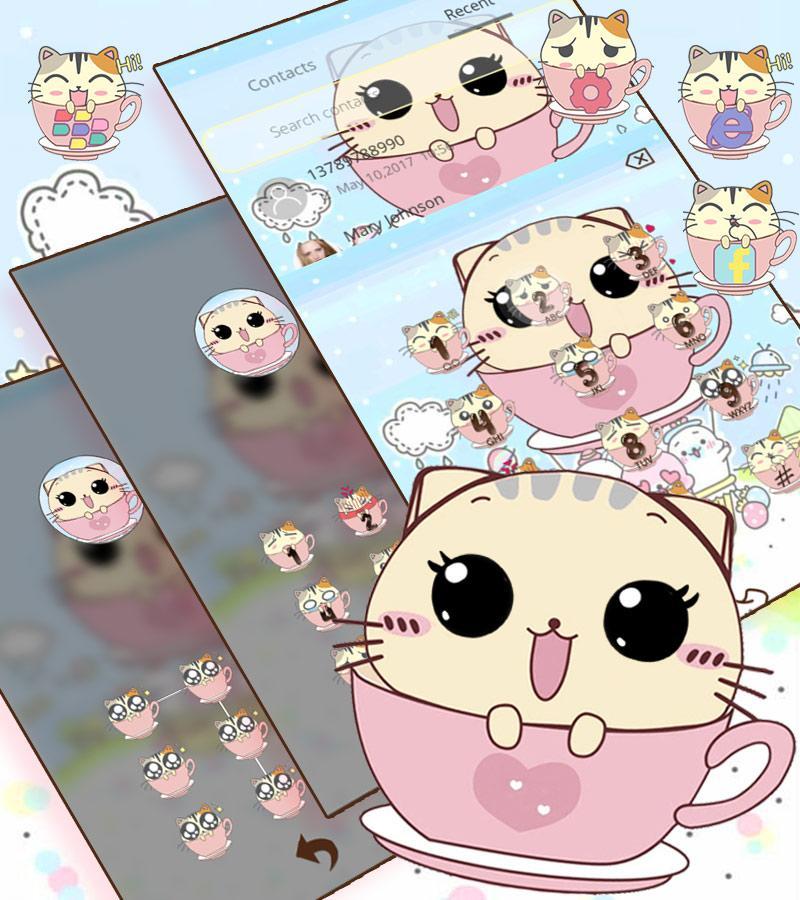 Kitty Love Cup Cat Theme