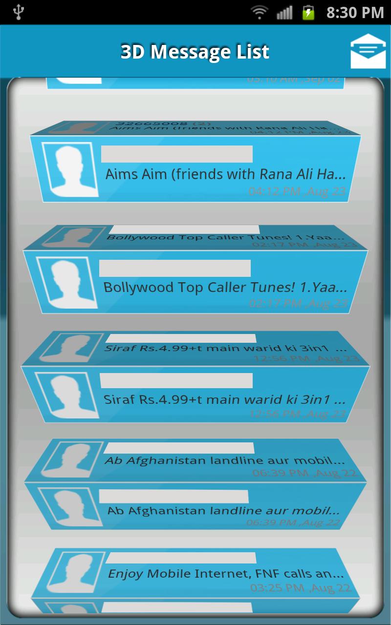 3D Message List