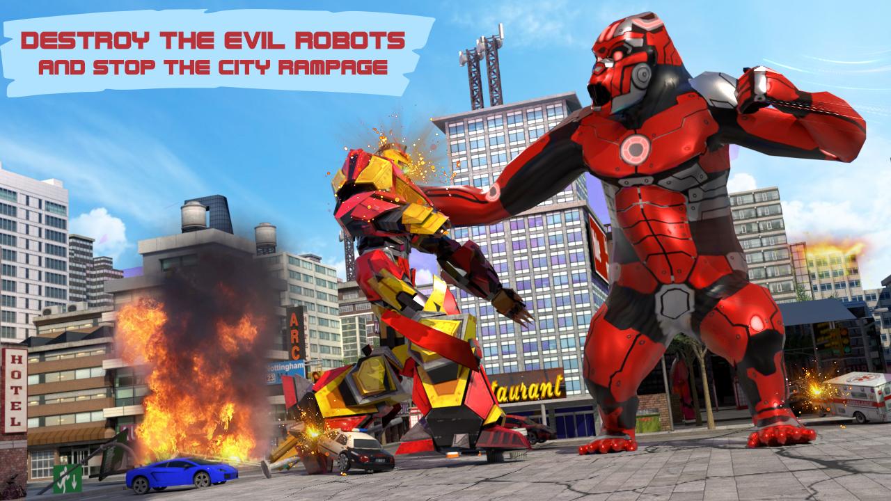 Gorilla Robot Transform Monster Truck Robot Game
